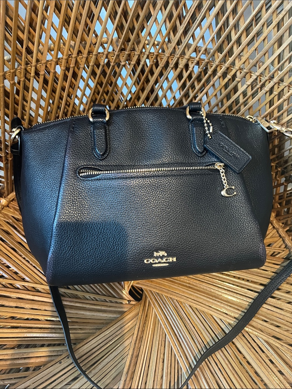 Coach - Women's Black Leather Classic Shoulder Bag - Picture 10 of 10